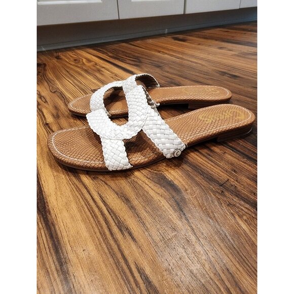 Circus by Sam Edelman Betty 2 Slide Sandals 9.5 White Braided Resort Flat - Picture 5 of 8
